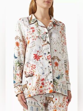 NWT SIEDRES Eras Printed Shirt in Silk